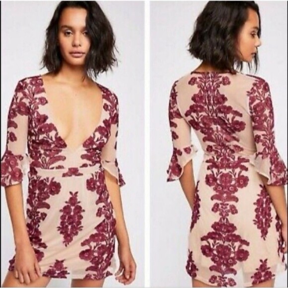 FOR LOVE & LEMONS Size XS Temecula Embroidered Mesh Mini Dress Fairy Whimsigoth - Picture 1 of 11